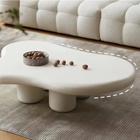 En bois Unique blanc nouveau Design meubles de maison nordique petite Table à thé moderne en bois massif nuage Table basse pour salon