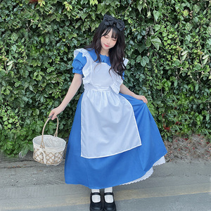 Disfraz de Sirvienta de Alicia en el País de las Maravillas de Yi Xiaoyi, Vestido Lolita Azul con Delantal y Tocado para Cosplay de Halloween - Product Image 3