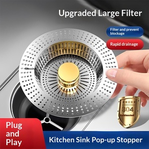 Filtro per Lavello 3-in-1 con Cestello Anti-Intasamento in Acciaio Inox, Adatto per Fori Standard USA da 3-1/2 Pollici - Product Image 5