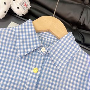 Completo due pezzi da <span class=keywords><strong>bambina</strong></span> per la primavera e l'autunno, camicia a quadri alla moda e <span class=keywords><strong>pantaloni</strong></span> <span class=keywords><strong>in</strong></span> denim con pizzo. - Product Image 5