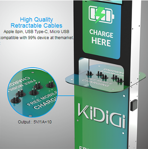 Promo Table publicité joueurs téléphone portable Station de charge chargeur kiosque charge rapide présentoirs chargeur sans fil 5 X USB - Product Image 6