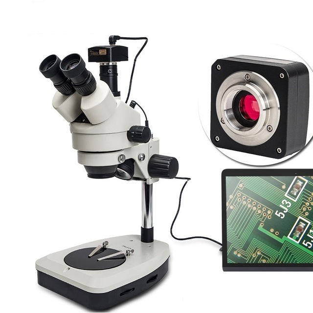 Trinocular Head Stereoscopic Microscope Lcd with 5mp Digital Camera