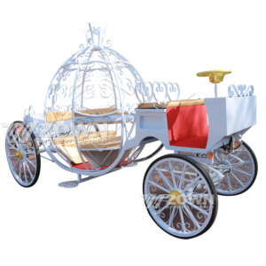Charrette électrique rétro européenne en forme de citrouille, véhicule touristique sans chevaux en métal pour photographie de mariage, attraction touristique, défilé - Product Image 6