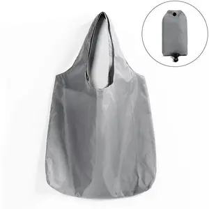 Wholesale Price Custom Printed Recycled Polyester Foldable Drawstring Tote Shopping Bags Grocery Folding Shoulder Bag