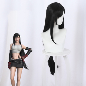 Peluca Sintética Negra Natural Larga y Lisa de 90 cm de Ainizi, Peluca de Cosplay de <span class=keywords><strong>Tifa</strong></span> Lockhart de <span class=keywords><strong>Final</strong></span> <span class=keywords><strong>Fantasy</strong></span> VII para Mujer - Product Image 5
