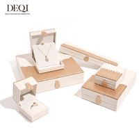 Boîte d'emballage de bijoux de luxe personnalisée DEQI, boîte cadeau en or rose blanc, ensemble d'emballage personnalisé avec logo pour bague, collier, boucles d'oreilles, bracelet