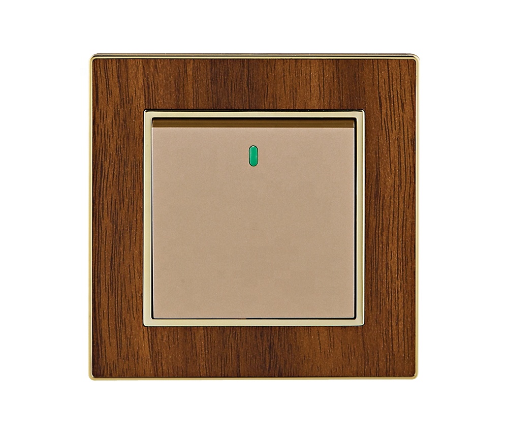 Vnx Electric Push Button Plates 1 Gang 1way Wooden Light Switch With Indicator Light