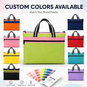 Sac de documents minimaliste Oxford imperméable, pochette pour ordinateur portable A4, étui professionnel multi-couches avec logo personnalisé - Product Image 3