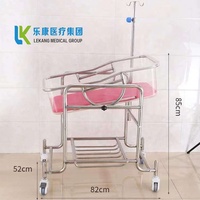 Lit d'hôpital pour bébé de haute qualité en acier inoxydable, chariot mobile pour nourrisson, garantie 2 ans