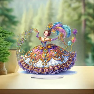 Ornement de table en peinture diamant DIY de haute qualité, danseur de carnaval, peinture diamant 2D, acrylique plat, décoration intérieure, ornement de table en peinture diamant - Product Image 3