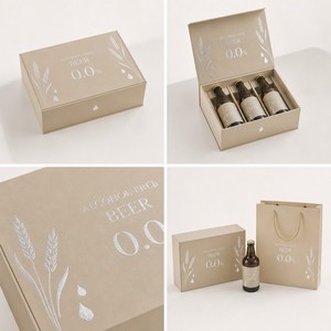 Caja de Regalo Magnética Personalizada para Cerveza, Empaque Rígido de Papel para Tres Botellas de Cerveza Sin Alcohol (<span class=keywords><strong>0</strong></span>%), Venta al Por Mayor - Product Image 2