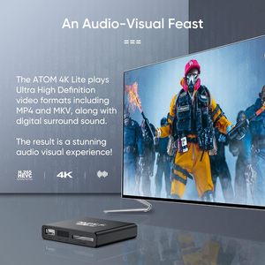 Neumi Atom 4k Lite Ultra-HD kỹ thuật số media player chơi 4K/UHD HEVC/H.265 Video cho tương thích USB Ổ đĩa SD Thẻ cho ngoài trời - Product Image 4