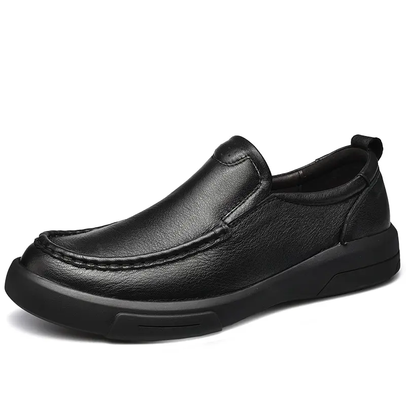 2022 new men's business casual leather shoes fashion leather shoes cowhide low-top slip-on dress shoes