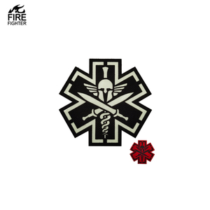 MEDIC Primeros Auxilios Rescate Forma de Cruz con Láser Sparta Blanco Doble Sward Reflectante Resplandor EN LA Oscuridad Parche Coser Bolsa Sombrero Camiseta - Product Image 2