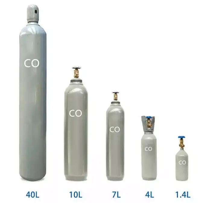 ISO9809-3 סטנדרטי 50l 150 בר פלדה פחמן חד חמצני בקבוק גז עם cg350 שסתום