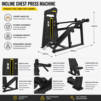Machine de musculation professionnelle ZY pour presse à pectoraux inclinée, équipement de force robuste à sélection de poids pour solutions de projets de clubs de fitness