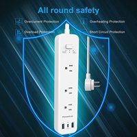 PowerLot Überspannungsschutz-Steckdosenleiste mit 3 Steckdosen, 32W USB-C PD 20W Schnellladung, 1,5m Verlängerungskabel, ETL-zertifiziert, 45° Flachstecker, 900J