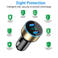 Chargeur de voiture universel 12V-24V rapide à double port USB avec affichage LED 5V 3.1A, adaptateur de chargeur de téléphone USB ABS pour iPhone