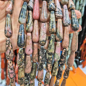 10*30mm de largo lágrima gota piedra Natural ágata Ojo de Tigre jaspe Jade cristal cuentas Lisas para DIY joyería hacer pendientes collar - Product Image 6