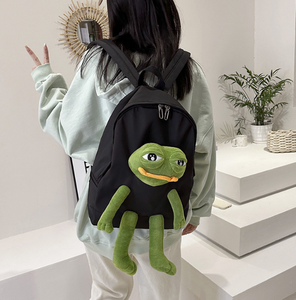 Mochila de rana fea y divertida para adolescentes, venta al por mayor de fábrica <span class=keywords><strong>2026</strong></span>, mochila de dibujos animados, nueva mochila de diseñador para exteriores, mochila escolar junior, MOQ bajo - Product Image 4