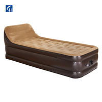 Matelas pneumatique floqué souple en PVC nouveau design Lit gonflable moderne à double surélévation avec pompe intégrée pour la chambre des invités