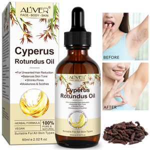 ALIVER Extracto de Aloe <span class=keywords><strong>Vera</strong></span> hidrata calma reduce los poros aceite removedor de pelo Cyperus Rotundus extracto aceite para depilación - Product Image 6