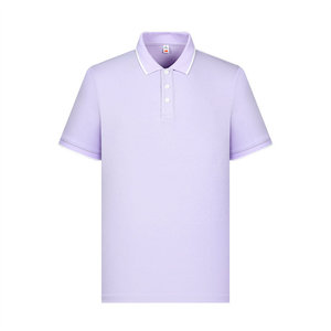 Polo Shirt Solid Color Cotton Contrast Trim Daily Wear Short Sleeve - Product Image 1
