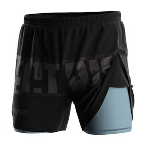 Water Repellent Fashion Gym Muscle Sublimated Compression 2 in 1 Shorts Double <b>Layer</b> Leggings - Product Image 1