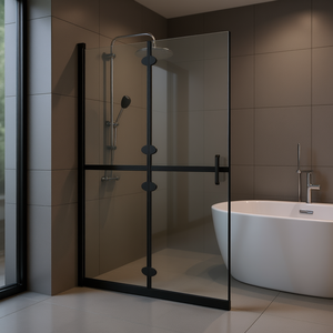 Paroi de douche pliable 39,4x74,8 avec cadre en verre ESG, design minimaliste - Product Image 2