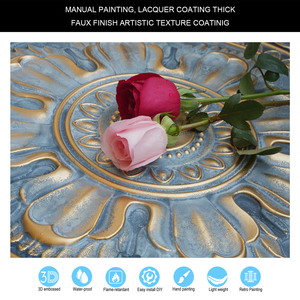 Paneles de pared estéreo de PVC de estaño en relieve decoración Interior cuadrada para Hotel Cafe Club Salon-impermeable a prueba de fuego oro ahumado <span class=keywords><strong>PL17</strong></span> - Product Image 3