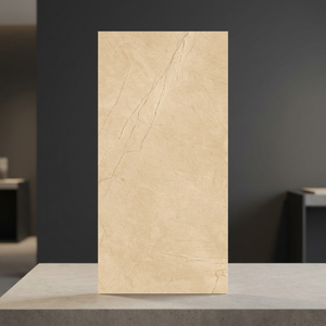 Azulejos de porcelana brillante Fontana Marfil de 800x1600 mm para suelo y pared, diseño de mármol beige cálido de 80x160 cm - Product Image 1