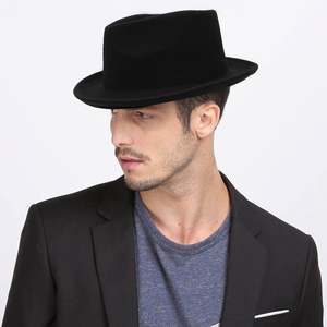 Chapeau Fedora en Laine H7221 pour Homme, Noir, Style Homburg, pour Adultes, Hommes, Style Jazz Bouclé, Uni, pour Tenue Décontractée en Extérieur - Product Image 2