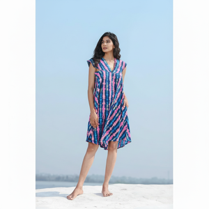 Robe midi d'été décontractée confortable et élégante avec taille naturelle motif léopard solide tissé et lavable - Product Image 1