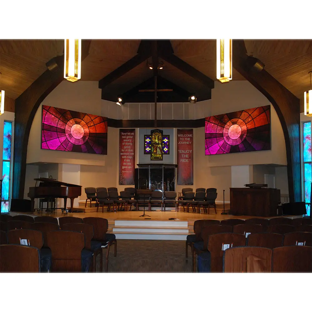 شاشة عرض Smd P2 P2.5 25 في الأماكن المغلقة بألوان كاملة ثابتة كنيسة رقمية ، شاشة عرض