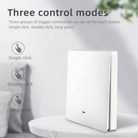 Interrupteur de Scène Sans Fil Zigbee 1 Gang Smart Life avec Contrôle à Simple Clic, Alimenté par Piles et Compatible Wi-Fi