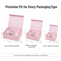 Caja de Regalo Magnética Rosa Pálido de Lujo para Cuidado de la Piel con Inserto Moldeado para Empaque y Regalos de Set de Belleza Premium de 5 Piezas