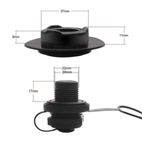 Valve Boston, valve octogonale, bateau pneumatique, valve 2 en 1, buse spirale, 2,2 cm