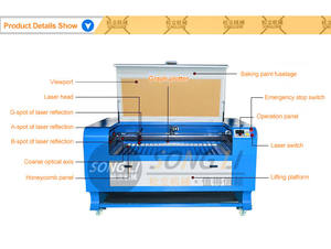 Graveur laser 6090 CO2 40 w, machine à graver pour le tissu, le cuir, la <span class=keywords><strong>laine</strong></span> et l'acrylique non métallique, matériau dur - Product Image 6