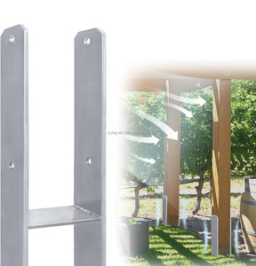 Ensemble de supports de poteaux en H en acier de 5mm, <span class=keywords><strong>plaque</strong></span> de base, manchon d'ancrage au sol, support de clôture - Product Image 6