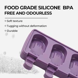 Molde de silicona de grado alimenticio, forma de cubo de plátano/piña, molde reutilizable para hacer helados caseros en la cocina y para congelar. - Product Image 2