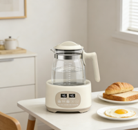 Bouilloire thermostatée spéciale pour préparation de lait infantile - Chauffe-eau électrique domestique automatique, pot de santé et chauffe-lait 2-en-1