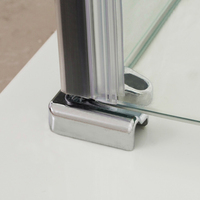 Paroi de douche pliante moderne avec cadre en aluminium, poignée en acier inoxydable 304, verre trempé de 10 mm, plateau en ABS, porte coulissante, pour salle de bain à domicile, salle de vapeur
