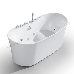 Bañeras de baño calientes de acrílico independiente sin costuras de estilo simple para interiores de 59 pulgadas con asiento, <span class=keywords><strong>bañera</strong></span> de <span class=keywords><strong>hidromasaje</strong></span> independiente con soporte - Product Image 5