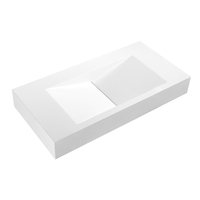 Fabricant Ventes directes Modèle de lavabo Hôtel Maison Salle de bain Design Surface solide Lavabo mural