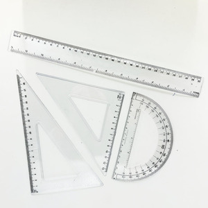 Juego de 4 Reglas Geométricas Multifuncionales Transparentes de Plástico con Diferentes Tipos de Patrones para la Escuela - Product Image 4