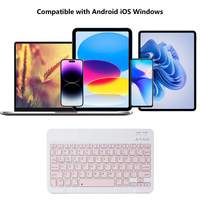 Keyboard Gaming Nirkabel Qwerty Isi Ulang Tipis Portabel Plastik Bluetooth untuk Galaxy Tab S5e