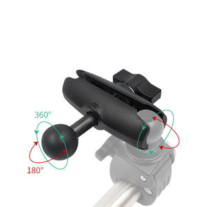 Rotule de 1 pouce vers tige filetée 1/4 "-20 avec bras de 9 cm pour moto ou véhicule, compatible avec supports de téléphone/appareil photo et trépieds - Product Image 2