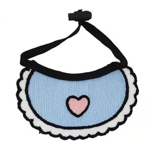 Bavoir pour animaux de compagnie Sinos, design de dessin animé, bleu avec bordure rouge, pour chats et chiens, toutes saisons, accessoire pratique et portable - Product Image 2