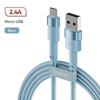 Câble de données haute vitesse Toocki A-M 480 Mbps, synchronisation 2.4A, charge rapide, flexible, tressé, couleur bonbon, pour téléphone, tablette, batterie externe