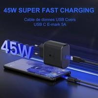 Chargeurs 15/30/45W, norme européenne TPE pour S23/S21/S22 avec interface de charge ultra-rapide Type-C, prise EU, NXCB02